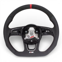 Performance-Lenkrad flach Audi A3 S3 8V Leder 2012–2020 - am Fahrzeug montiert - Becquet Voiture