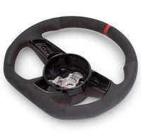 Performance-Lenkrad flach Audi A3 S3 8V Leder 2012–2020 - Nahansicht - Becquet Voiture
