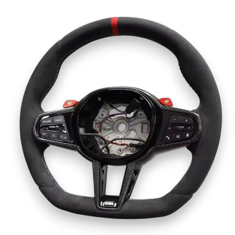 M Performance Lenkrad Paket BMW 2er G42 M2 G87 Alcantara Carbon - Seitenansicht 2 - Becquet Voiture
