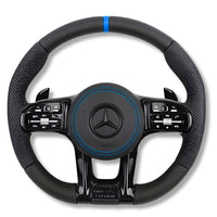 Volant Sport AMG Mercedes W205 Cuir Alcantara - vue de face 2 - Becquet Voiture
