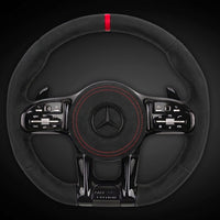 Volant Sport AMG Mercedes W205 Cuir Alcantara - vue de face - Becquet Voiture