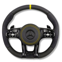 Volant Sport AMG Mercedes W205 Cuir Alcantara - vue de profil 2 - Becquet Voiture