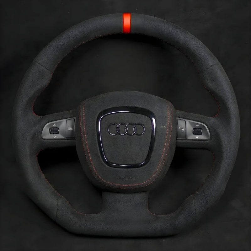 Volant Sport Audi A3 8P A4 B7 Carbone Cuir - détail du montage 3 - Becquet Voiture