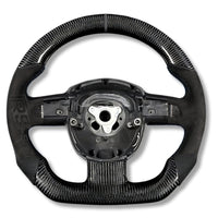 Volant Sport Audi A3 8P A4 B7 Carbone Cuir - détail du montage - Becquet Voiture