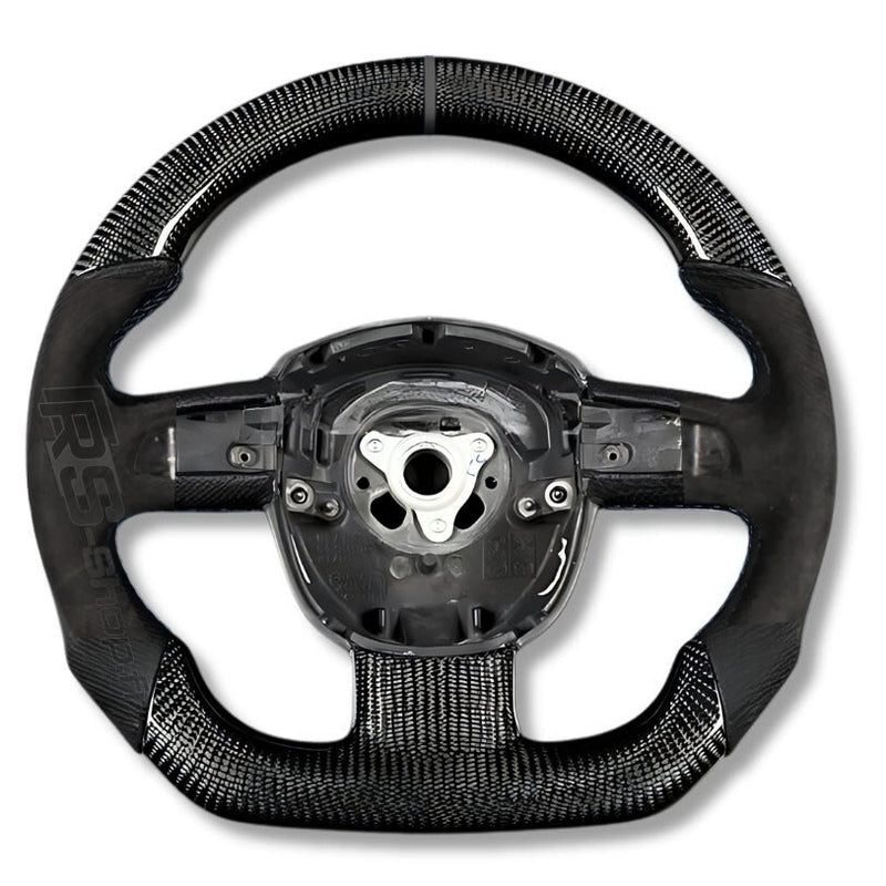 Volant Sport Audi A3 8P A4 B7 Carbone Cuir - détail du montage - Becquet Voiture