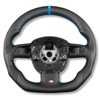 Volant Sport Audi A3 8P A4 B7 Carbone Cuir - en situation 2 - Becquet Voiture