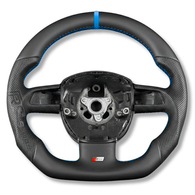Volant Sport Audi A3 8P A4 B7 Carbone Cuir - en situation 2 - Becquet Voiture