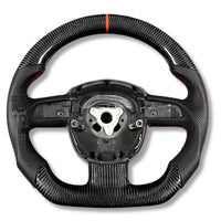 Volant Sport Audi A3 8P A4 B7 Carbone Cuir - installé sur véhicule 2 - Becquet Voiture