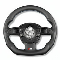Volant Sport Audi A3 8P A4 B7 Carbone Cuir - installé sur véhicule 3 - Becquet Voiture