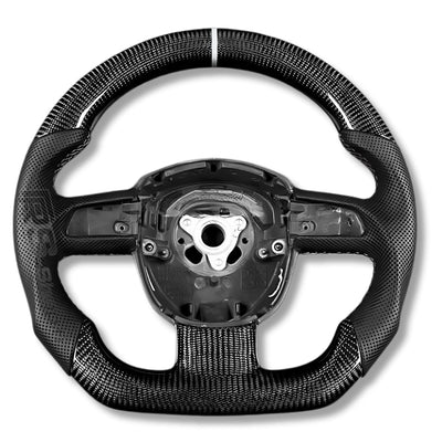 Volant Sport Audi A3 8P A4 B7 Carbone Cuir - packshot studio 2 - Becquet Voiture