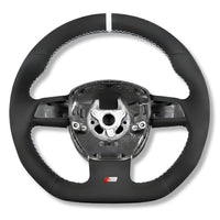 Volant Sport Audi A3 8P A4 B7 Carbone Cuir - vue de profil 2 - Becquet Voiture