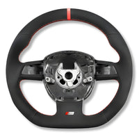 Volant Sport Audi A3 8P A4 B7 Carbone Cuir - vue rapprochée 2 - Becquet Voiture