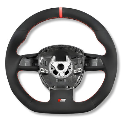Volant Sport Audi A3 8P A4 B7 Carbone Cuir - vue rapprochée 2 - Becquet Voiture
