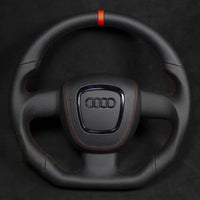 Volant Sport Audi A3 8P A4 B7 Carbone Cuir - vue rapprochée 3 - Becquet Voiture