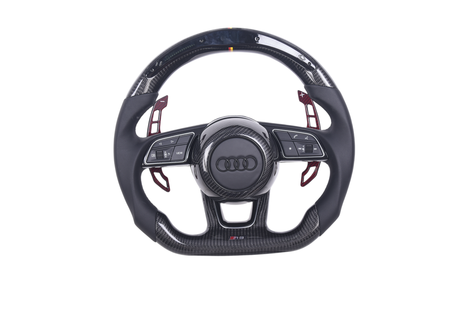 Volant Sport Audi A3 S3 RS3 8Y 2014-2024 Carbone Alcantara - vue de face - Becquet Voiture