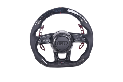Volant Sport Audi A3 S3 RS3 8Y 2014-2024 Carbone Alcantara - vue de face - Becquet Voiture