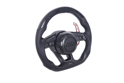 Volant Sport Audi A3 S3 RS3 8Y 2014-2024 Carbone Alcantara - vue de profil - Becquet Voiture