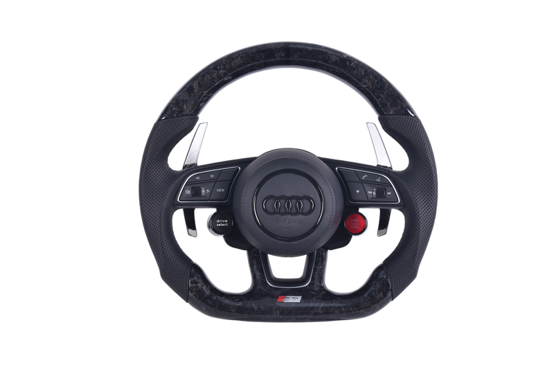 Sportlenkrad Audi A3 S3 RS3 8Y 2014-2024 aus geschmiedetem Carbon - Vorderansicht - Becquet Voiture