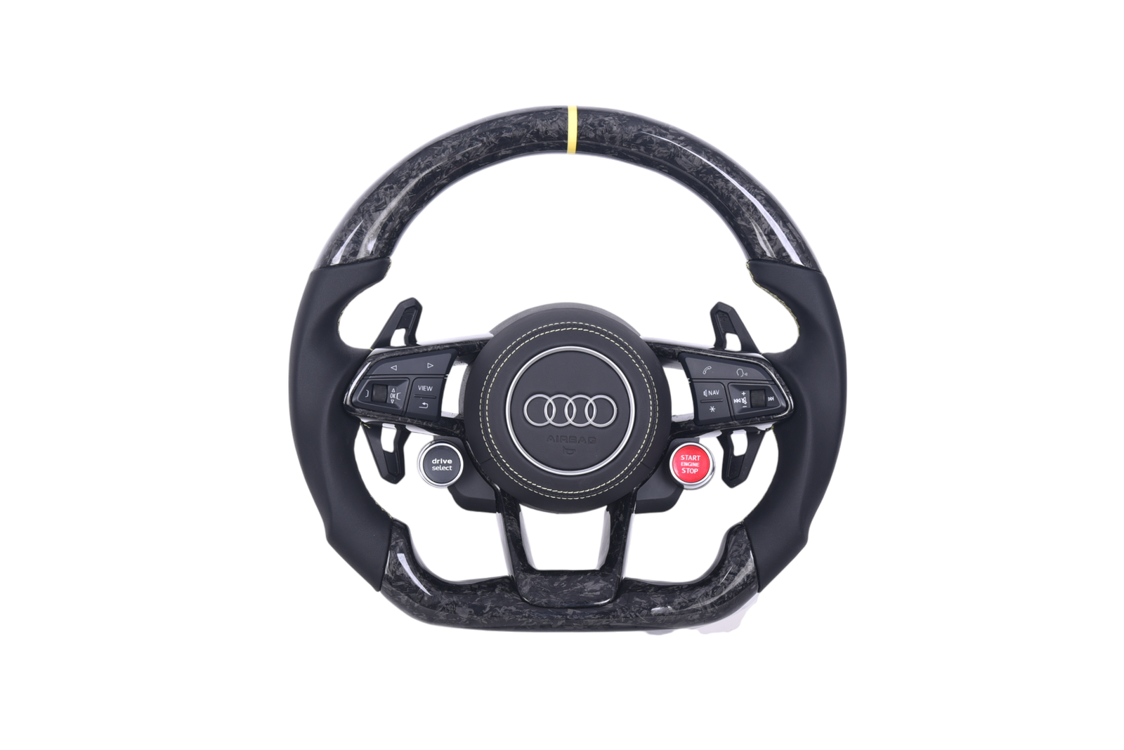 Volant Sport Audi A3 S3 RS3 8Y Carbone Forgé Sur Mesure - vue de face - Becquet Voiture