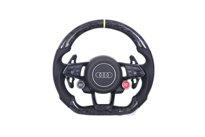 Volant Sport Audi A3 S3 RS3 8Y Carbone Forgé Sur Mesure - vue de face - Becquet Voiture