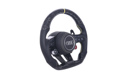 Volant Sport Audi A3 S3 RS3 8Y Carbone Forgé Sur Mesure - vue de profil - Becquet Voiture