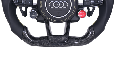 Volant Sport Audi A3 S3 RS3 8Y Carbone Forgé Sur Mesure - vue de trois-quarts - Becquet Voiture