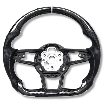 Volant Sport Audi R8 II TT Mk3 Carbone Alcantara - détail du montage - Becquet Voiture