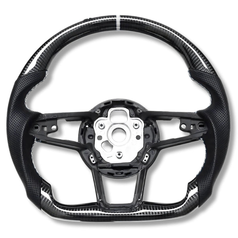 Volant Sport Audi R8 II TT Mk3 Carbone Alcantara - détail du montage - Becquet Voiture