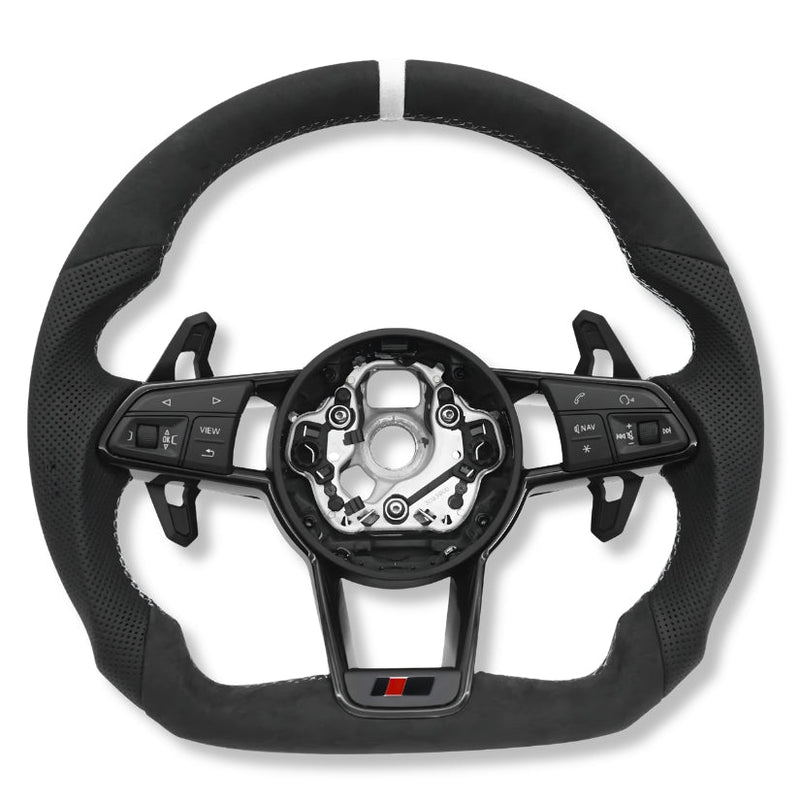 Volant Sport Audi R8 II TT Mk3 Carbone Alcantara - vue de dessus 2 - Becquet Voiture