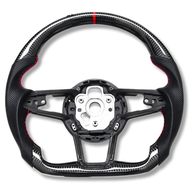 Volant Sport Audi R8 II TT Mk3 Carbone Alcantara - vue de dessus - Becquet Voiture