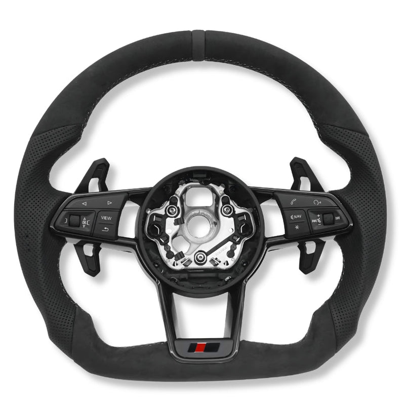 Volant Sport Audi R8 II TT Mk3 Carbone Alcantara - vue de face 3 - Becquet Voiture
