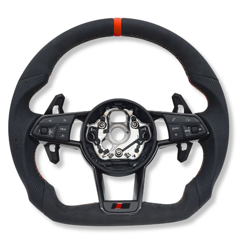 Volant Sport Audi R8 II TT Mk3 Carbone Alcantara - vue de profil 3 - Becquet Voiture