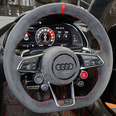 Volant Sport Audi R8 II TT Mk3 Carbone Alcantara - vue de profil - Becquet Voiture