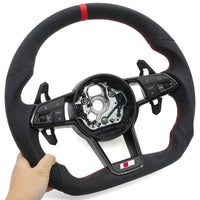 Volant Sport Audi R8 II TT Mk3 Carbone Alcantara - vue de trois-quarts 2 - Becquet Voiture