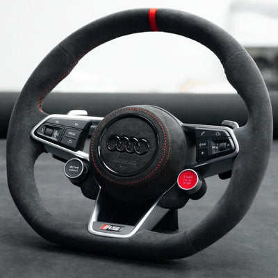 Volant Sport Audi R8 II TT Mk3 Carbone Alcantara - vue de trois-quarts - Becquet Voiture