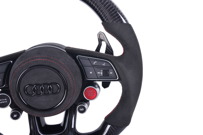 Volant Sport Audi RS3 A3 S3 A4 A5 8Y Cuir Alcantara V5 - installé sur véhicule - Becquet Voiture