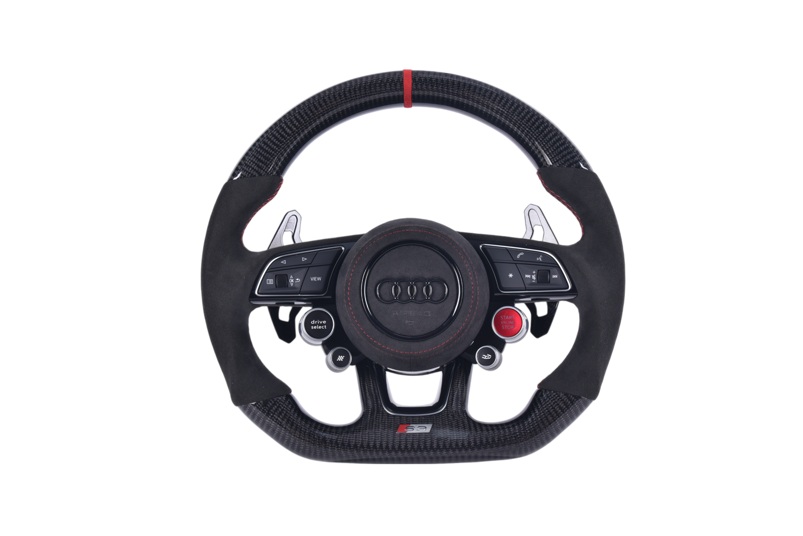 Volant Sport Audi RS3 A3 S3 A4 A5 8Y Cuir Alcantara V5 - vue de face - Becquet Voiture