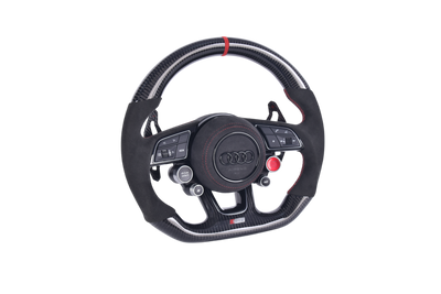 Volant Sport Audi RS3 A3 S3 A4 A5 8Y Cuir Alcantara V5 - vue de profil - Becquet Voiture