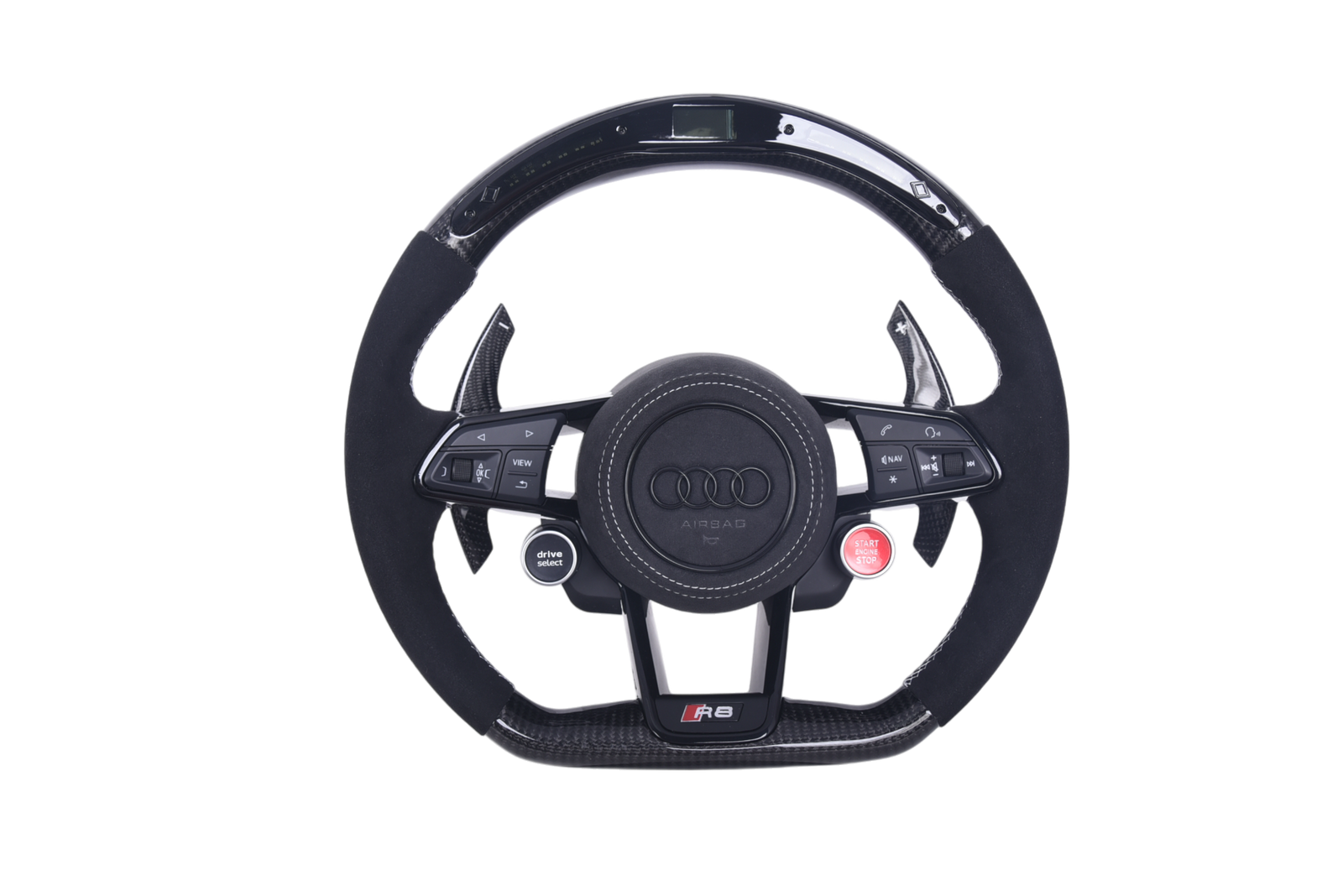 Volant Sport Audi RS3 RSQ3 A3 S3 A4 A5 8Y 2014-2024 Carbone V3 - vue de face - Becquet Voiture