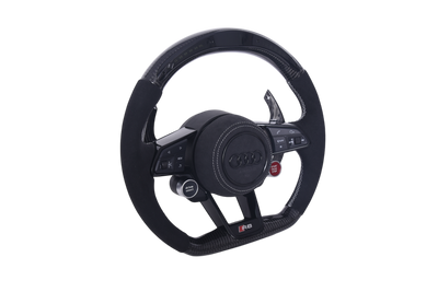 Volant Sport Audi RS3 RSQ3 A3 S3 A4 A5 8Y 2014-2024 Carbone V3 - vue de profil - Becquet Voiture