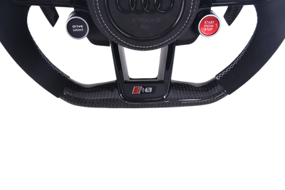 Volant Sport Audi RS3 RSQ3 A3 S3 A4 A5 8Y 2014-2024 Carbone V3 - vue de trois-quarts - Becquet Voiture