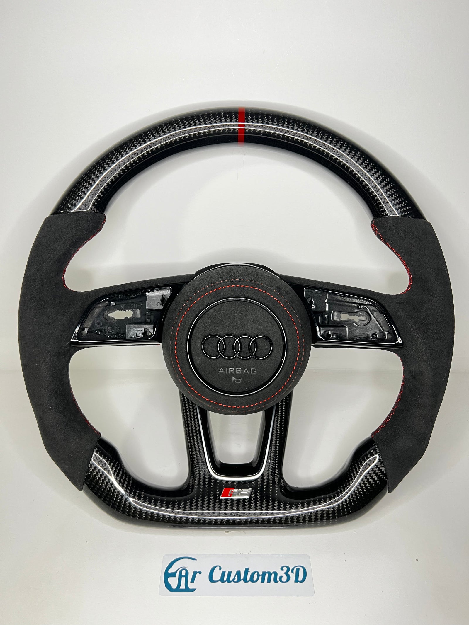Volant Sport Audi S3 RS3 8Y Carbone Alcantara - vue de face - Becquet Voiture