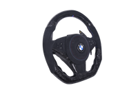 Volant Sport BMW E60 E62 Carbone Forgé Alcantara LED - vue de profil - Becquet Voiture
