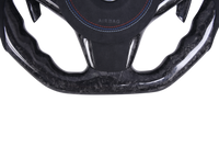 Volant Sport BMW E60 E62 Carbone Forgé Alcantara LED - vue de trois-quarts - Becquet Voiture