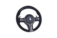Volant Sport BMW Série F Carbone Alcantara LED V3 - vue de profil - Becquet Voiture