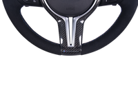 Volant Sport BMW Série F Carbone Alcantara LED V3 - vue de trois-quarts - Becquet Voiture