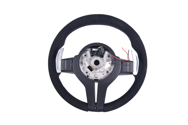 Volant Sport BMW Série F Carbone Alcantara LED V3 - vue rapprochée - Becquet Voiture