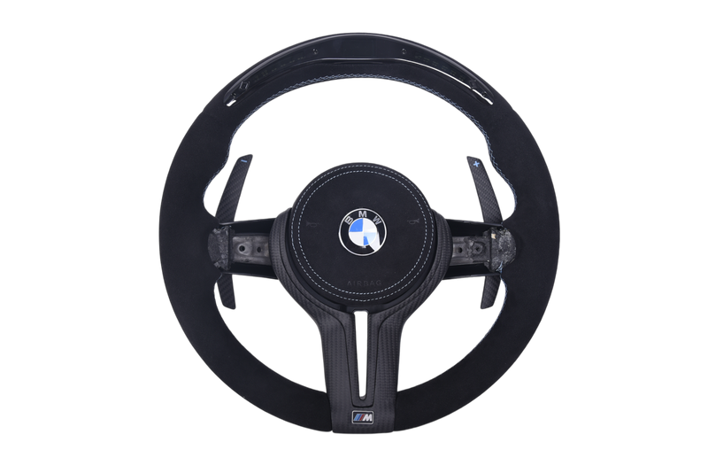 Volant Sport BMW Série F Carbone Alcantara LED V6 - vue de face - Becquet Voiture