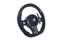 Volant Sport BMW Série F Carbone Alcantara LED V7 - vue de profil - Becquet Voiture