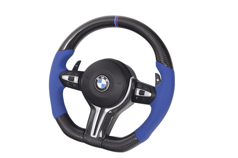 Volant Sport BMW Série F Carbone Bleu - vue arrière - Becquet Voiture